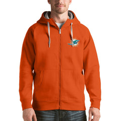 Miami Dolphins Antigua Victory Full-Zip Hoodie Orange