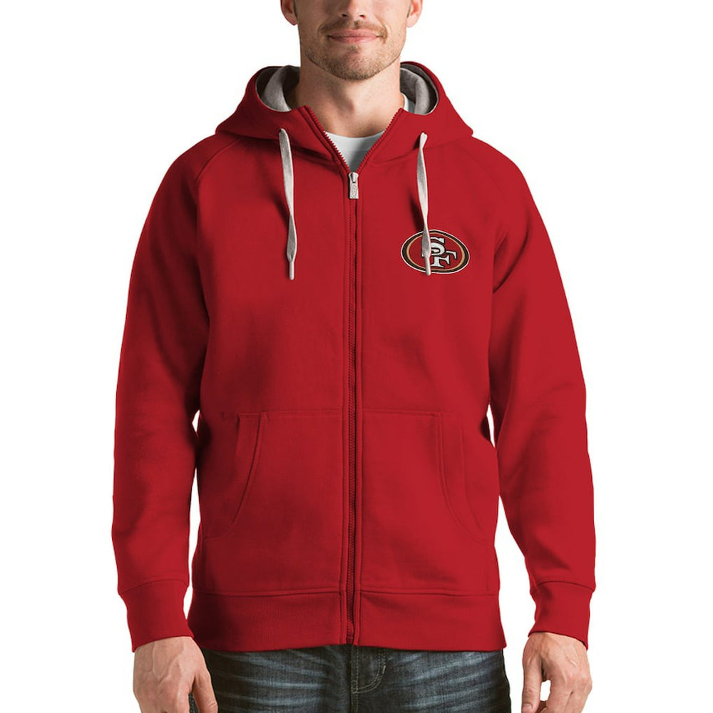 San Francisco 49ers Antigua Victory Full-Zip Hoodie Scarlet