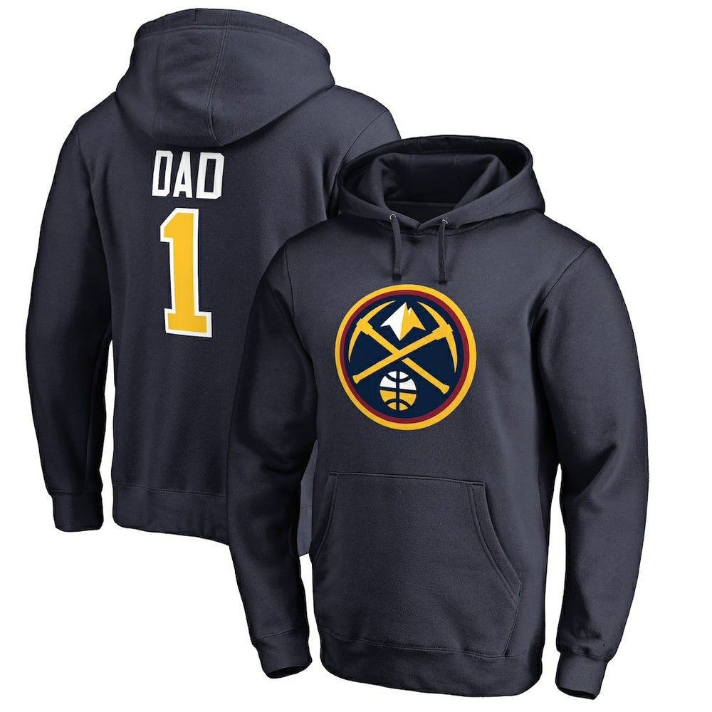 Denver Nuggets #1 Dad Pullover Hoodie Navy