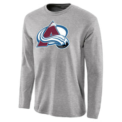 NHL Colorado Avalanche Team Primary Logo Long Sleeve T-Shirt - Ash