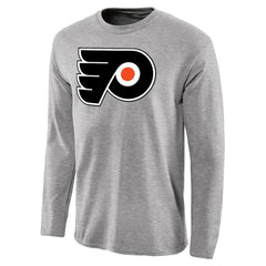 NHL Philadelphia Flyers Team Primary Logo 2 Long Sleeve T-Shirt - Ash