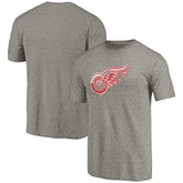 NHL Detroit Red Wings Distressed Team Logo 2 Tri-Blend T-Shirt - Ash