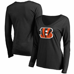 Cincinnati Bengals Women's Primary Team Logo Long Sleeve T-Shirt Black
