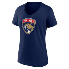 NHL Florida Panthers Women's Primary Logo V-Neck T-Shirt - Navy