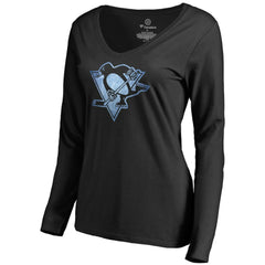 NHL Pittsburgh Penguins Women's Pond Hockey Long Sleeve T-Shirt - Black
