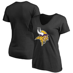 Minnesota Vikings Women's Primary Team Logo V-Neck T-Shirt Black