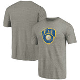 Milwaukee Brewers Distressed Team Tri-Blend T-Shirt - Ash T-shirts