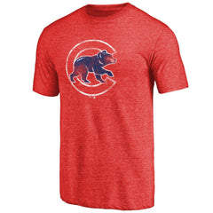 Chicago Cubs Distressed Team 2 Tri-Blend T-Shirt - Red T-shirts