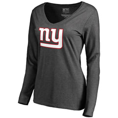 New York Giants Women's Team Logo Long Sleeve T-Shirt Heathered Gray