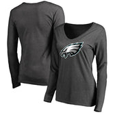 Philadelphia Eagles Women's Team Logo Long Sleeve T-Shirt Heathered Gray