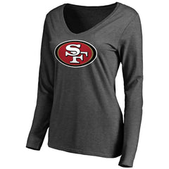 San Francisco 49ers Women's Team Logo Long Sleeve T-Shirt Heathered Gray