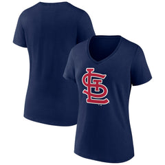 St. Louis Cardinals Women's Secondary Color Primary Logo T-Shirt - Navy T-shirts
