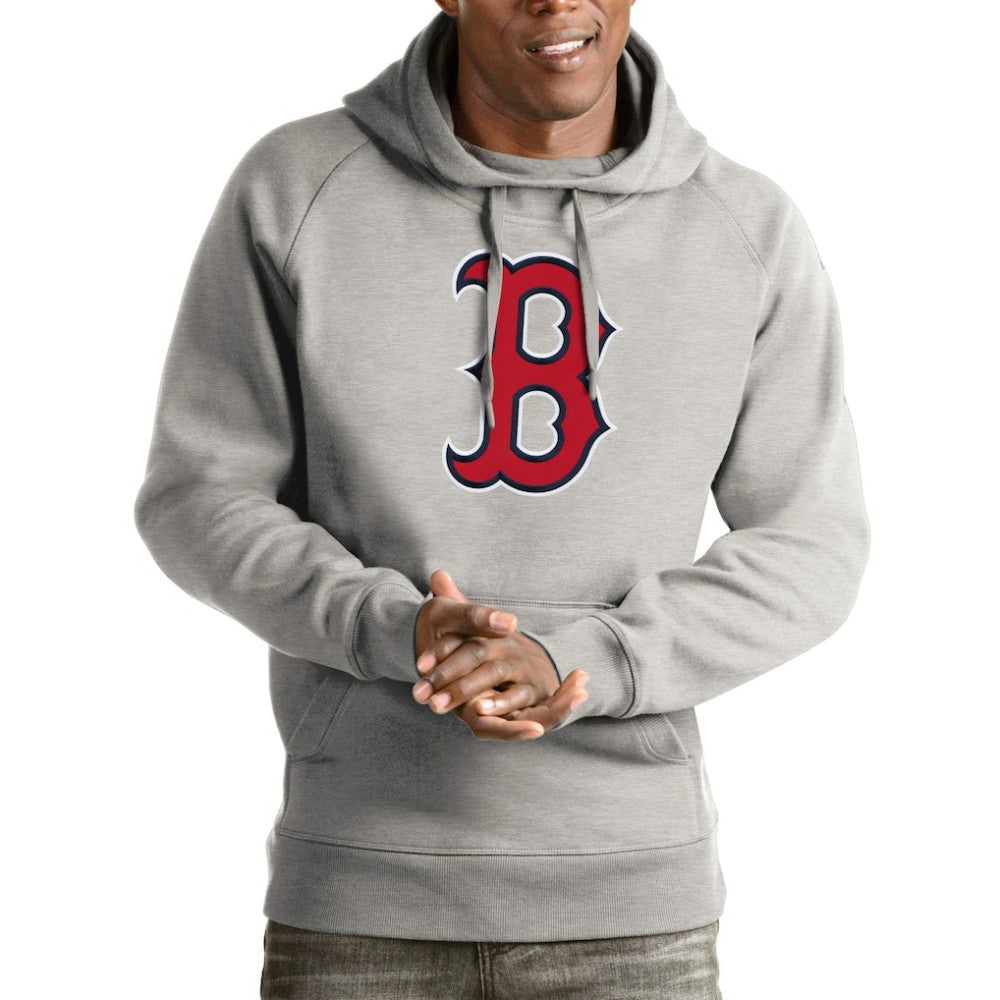 Boston Red Sox Antigua Victory Pullover Hoodie - Heathered Gray Hoodies