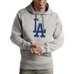Los Angeles Dodgers Antigua Victory Pullover Hoodie - Heathered Gray Hoodies
