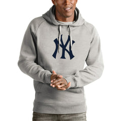 New York Yankees Antigua Victory Pullover Hoodie - Heathered Gray Hoodies