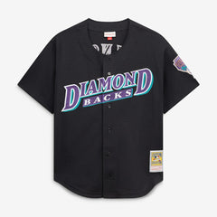 MLB Randy Johnson Arizona Diamondbacks Mitchell & Ness Cooperstown Collection Mesh Batting Practice Button-Up Jersey - Black
