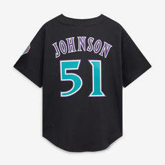 MLB Randy Johnson Arizona Diamondbacks Mitchell & Ness Cooperstown Collection Mesh Batting Practice Button-Up Jersey - Black