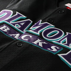 MLB Randy Johnson Arizona Diamondbacks Mitchell & Ness Cooperstown Collection Mesh Batting Practice Button-Up Jersey - Black