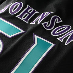 MLB Randy Johnson Arizona Diamondbacks Mitchell & Ness Cooperstown Collection Mesh Batting Practice Button-Up Jersey - Black