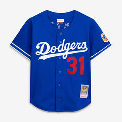 MLB Mike Piazza Los Angeles Dodgers Mitchell & Ness Cooperstown Collection Mesh Batting Practice Button-Up Jersey - Royal