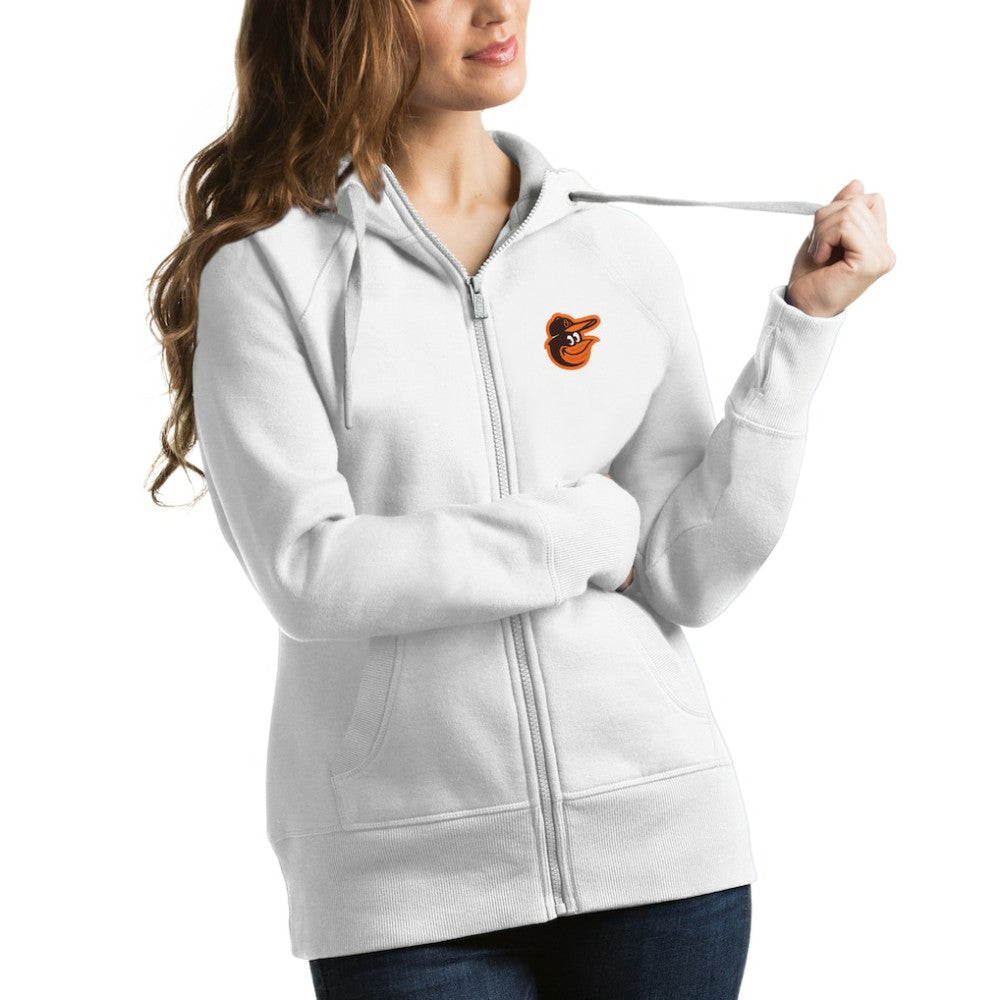 Baltimore Orioles Antigua Women's Victory Full-Zip Hoodie - White Hoodies
