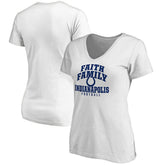 Indianapolis Colts Women's Faith Family V-Neck T-Shirt White