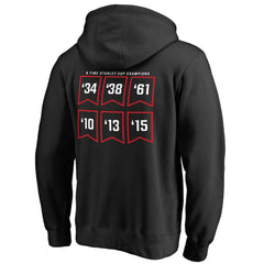 NHL Chicago Blackhawks Raise the Banner Pullover Hoodie - Black
