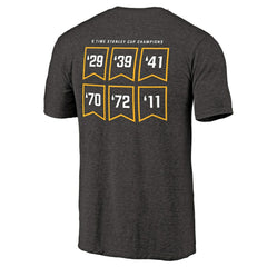 NHL Boston Bruins Raise the Banner Tri-Blend T-Shirt - Heathered Black
