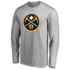 Denver Nuggets Primary Logo Long Sleeve T-Shirt Heather Gray