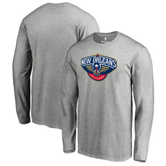 New Orleans Pelicans Primary Logo Long Sleeve T-Shirt Heather Gray