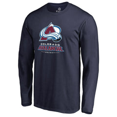 NHL Colorado Avalanche Team Lockup Long Sleeve T-Shirt - Navy
