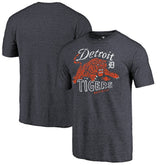 Detroit Tigers Tiger Claw Hometown Tri-Blend T-Shirt - Navy T-shirts