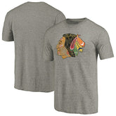 NHL Chicago Blackhawks Throwback Logo 1960-1961 Tri-Blend T-Shirt - Ash