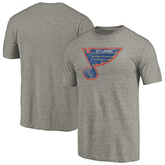 NHL St. Louis Blues Throwback Logo 1987-1989 Tri-Blend T-Shirt - Ash