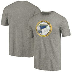 NHL St. Louis Blues Throwback Logo 1970 Tri-Blend T-Shirt - Ash
