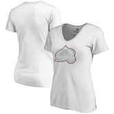 NHL Colorado Avalanche Women's Whiteout V-Neck T-Shirt - White