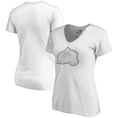 NHL Colorado Avalanche Women's Whiteout V-Neck T-Shirt - White