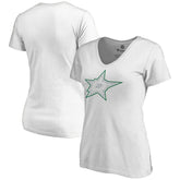 NHL Dallas Stars Women's Whiteout V-Neck T-Shirt - White