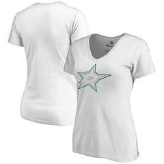NHL Dallas Stars Women's Whiteout V-Neck T-Shirt - White