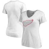NHL Detroit Red Wings Women's Whiteout V-Neck T-Shirt - White