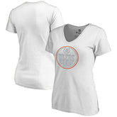 NHL Edmonton Oilers Women's Whiteout V-Neck T-Shirt - White