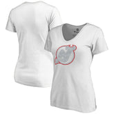 NHL New Jersey Devils Women's Whiteout V-Neck T-Shirt - White