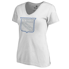 NHL New York Rangers Women's Whiteout V-Neck T-Shirt - White