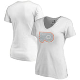 NHL Philadelphia Flyers Women's Whiteout V-Neck T-Shirt - White