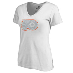 NHL Philadelphia Flyers Women's Whiteout V-Neck T-Shirt - White