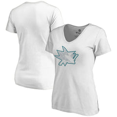 NHL San Jose Sharks Women's Whiteout V-Neck T-Shirt - White