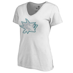 NHL San Jose Sharks Women's Whiteout V-Neck T-Shirt - White