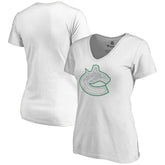 NHL Vancouver Canucks Women's Whiteout V-Neck T-Shirt - White