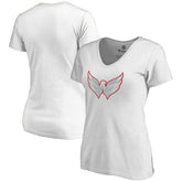 NHL Washington Capitals Women's Whiteout V-Neck T-Shirt - White