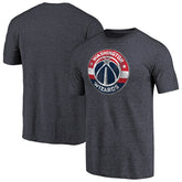 Washington Wizards Distressed Team Logo Tri-Blend T-Shirt Heather Navy